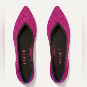 Rothy's Bright Pink Pointed Knit Flats